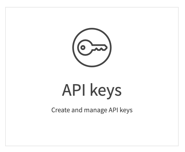 API Keys Option