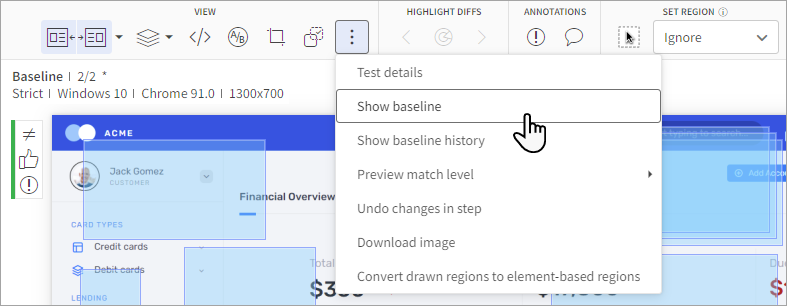 Show Baseline