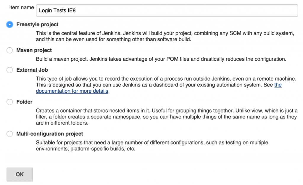 Jenkins CI - create a job