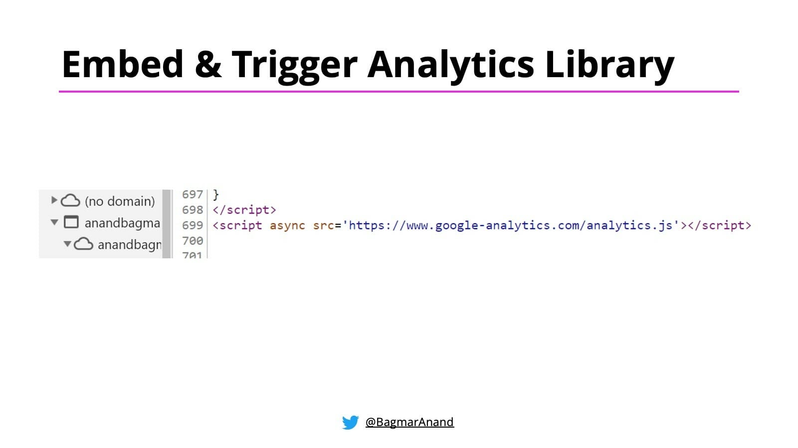 Embedding and Triggering an Analytics Library