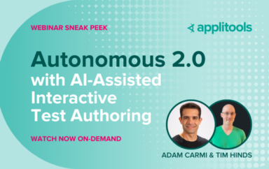 Applitools Autonomous 2.0 with AI-Assisted Interactive Test Authoring