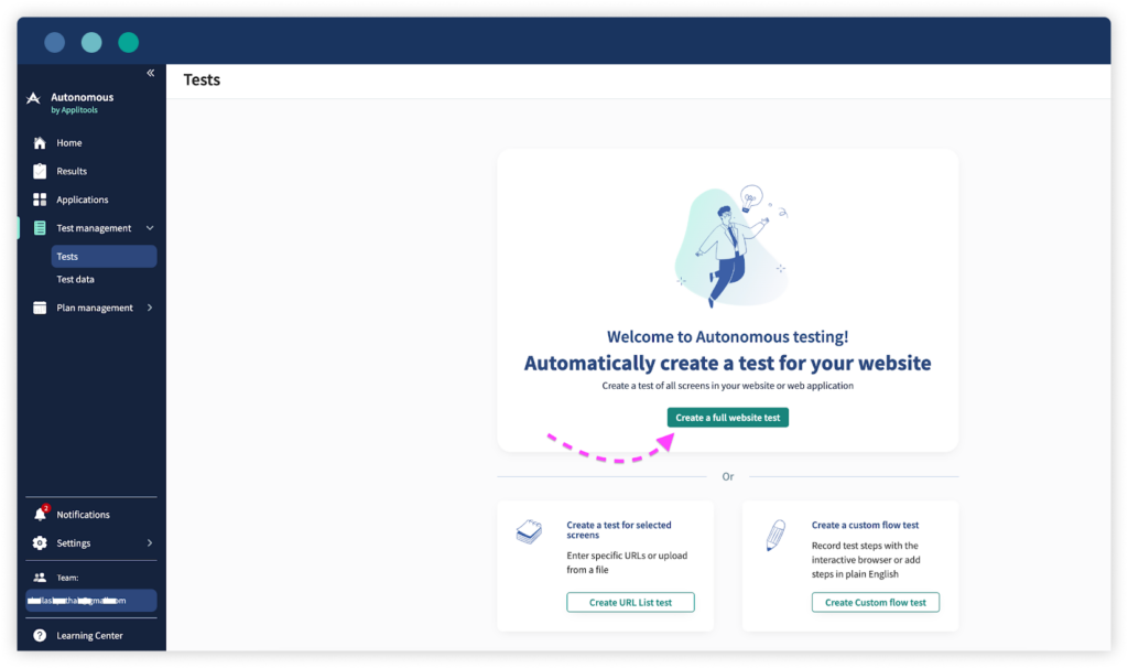 Autonomous create full website test screenshot